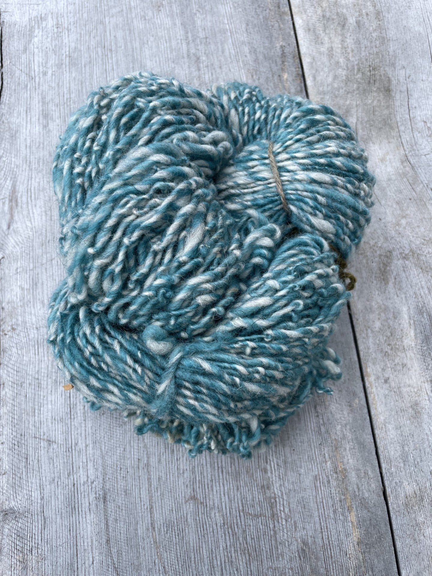 Heimspunnegarn i sjøgrønn/grå -limited edition